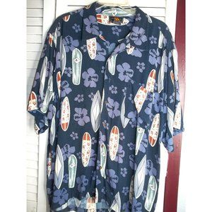 ROUTE 66 MENS 2XL TROPICAL BEACH SUMMER VACATION BUTTON DOWN SHORT SLEEVE SHIRT